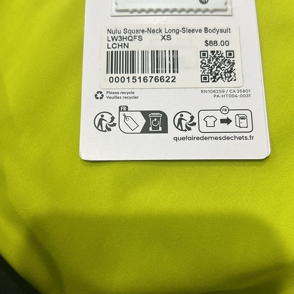 LULULEMON NULU SQUARE NECK LONG SLEEVE BODYSUIT NWT - Picture 10 of 10
